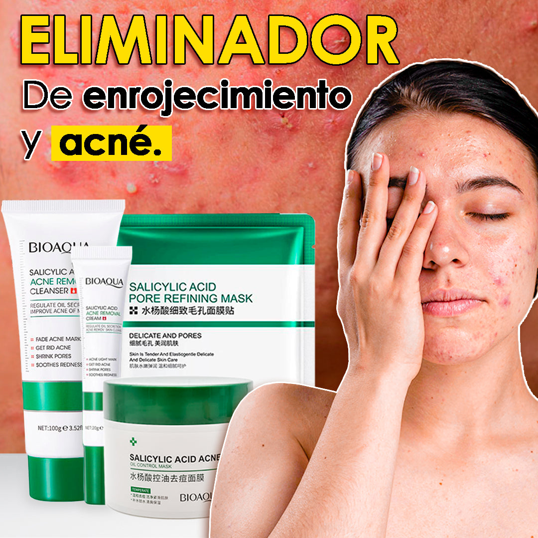 Kit/Combo x 4 Ácido Salicílico Renovación Radiante | Tratamiento Facial Para El Acné - BIOAQUA