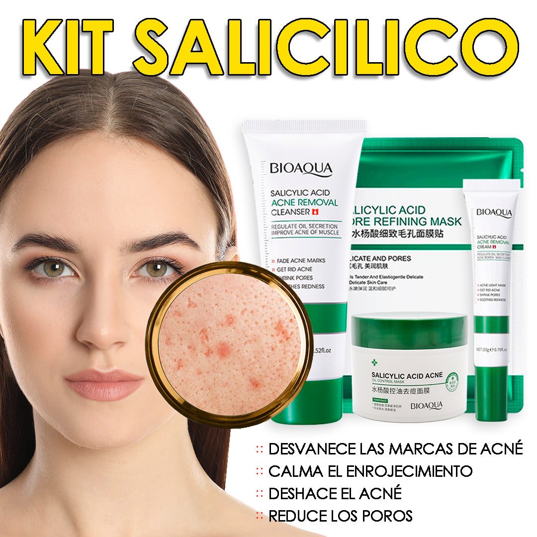 Kit/Combo x 4 Ácido Salicílico Renovación Radiante | Tratamiento Facial Para El Acné - BIOAQUA