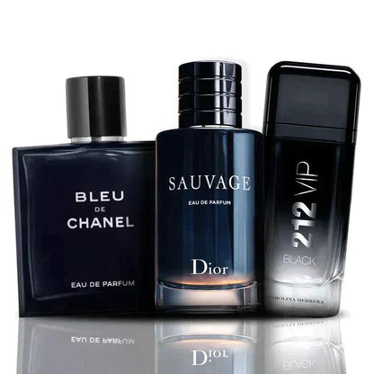 🔥[COMPRA 1 LLEVA 3] Kit de Perfumes Importado | Dior Sauvage + Bleu de Chanel + 212 VIP |  (100ml Cada Uno)  🌟¡SOLO HOY! 🔥